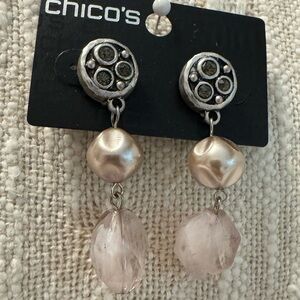 0068-Chico's Elegant Pink and Gold Earrings